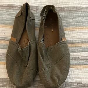 Madden Girl - Women’s size 7 - slip on canvas shoes - khaki green or olive green